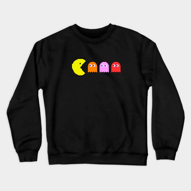 PAC MAN NOM NOM NOM Crewneck Sweatshirt by nurkaymazdesing